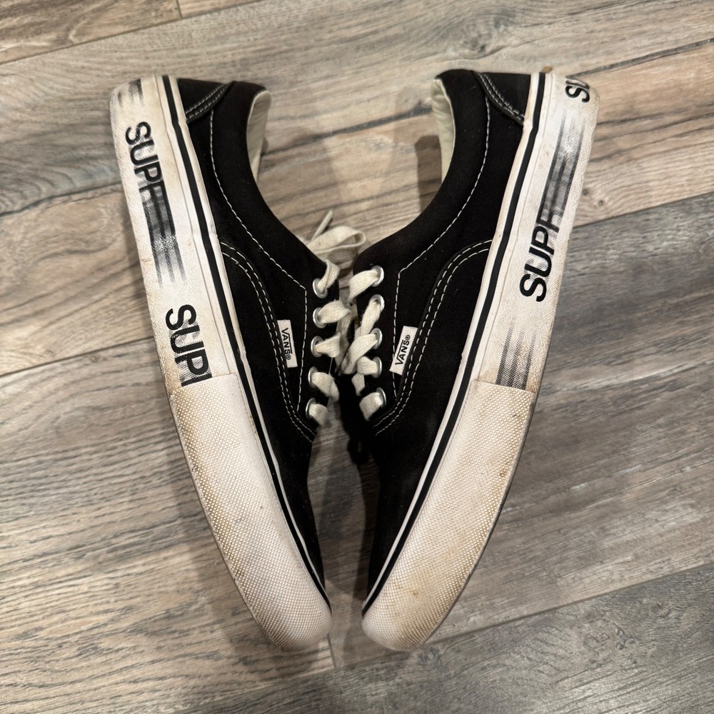 Supreme Vans Motion Logo Black White Mens Skate Shoes Low Top Sneaker NO BOX